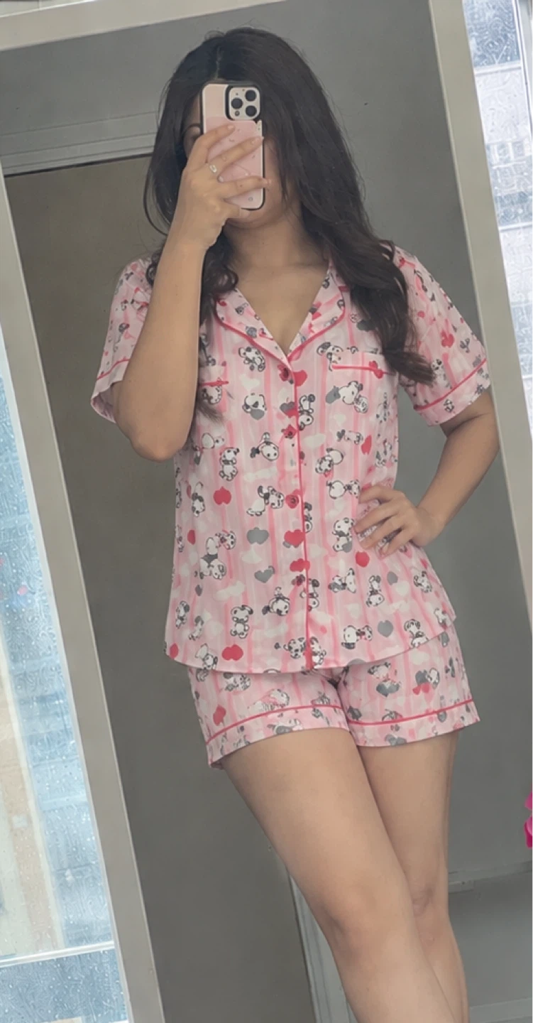 Snoopy Pink Heart Pajama Set