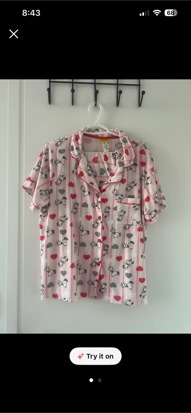 Snoopy Pink Heart Pajama Set - photo 2