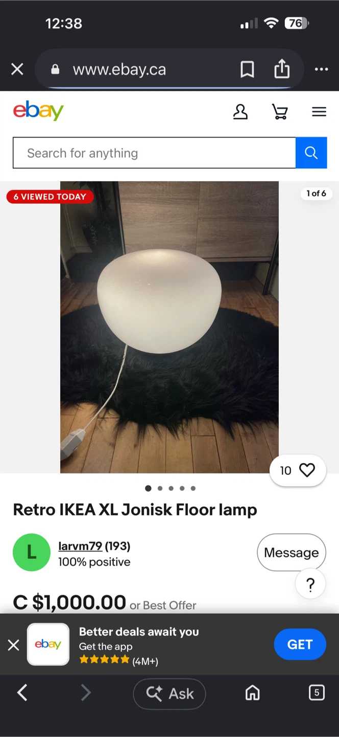 VINTAGE IKEA JONISK GLOBE FLOOR / TABLE LAMP DESIGNER LIGHT - photo 4