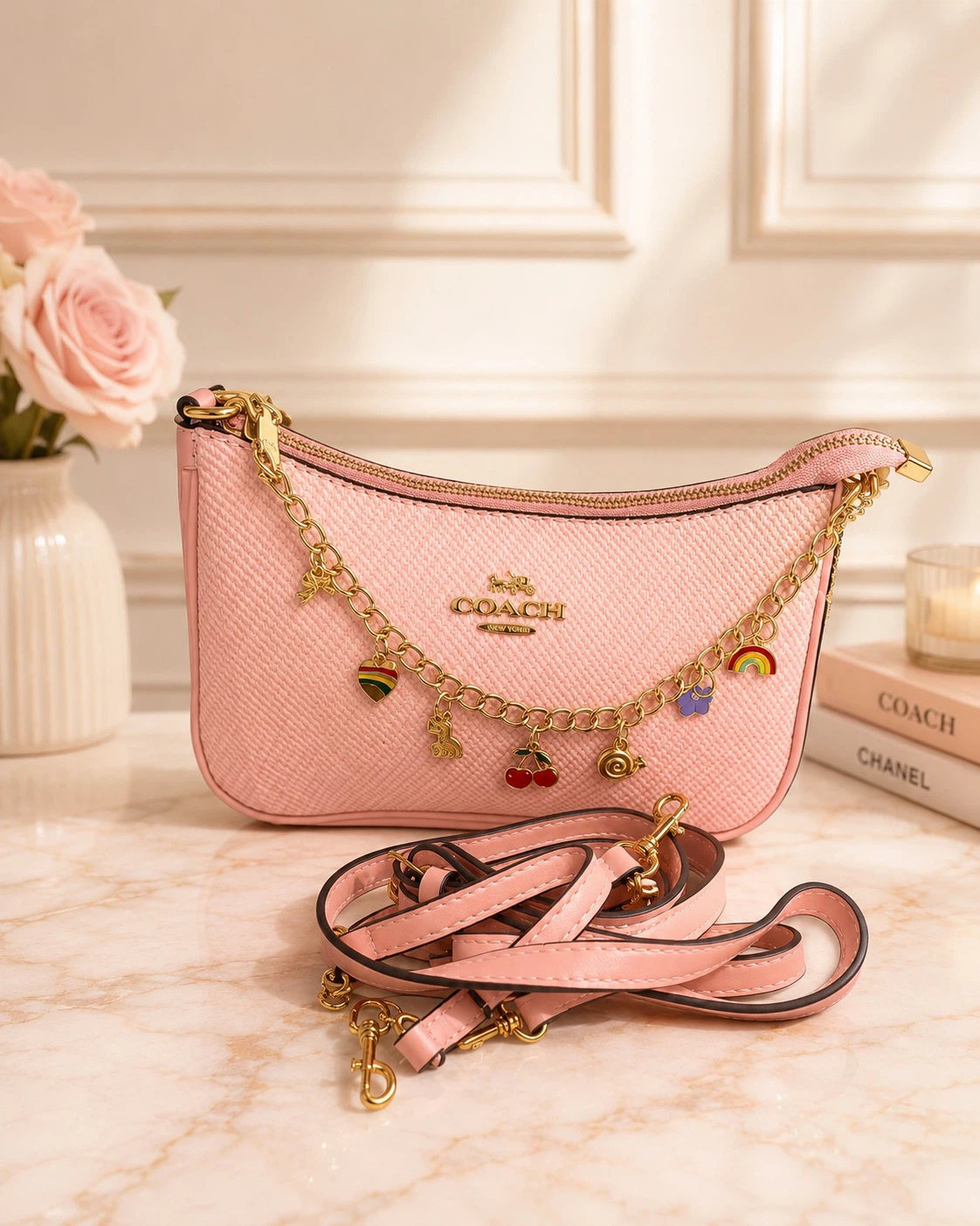 Coach Pink Charm Crossbody Bag