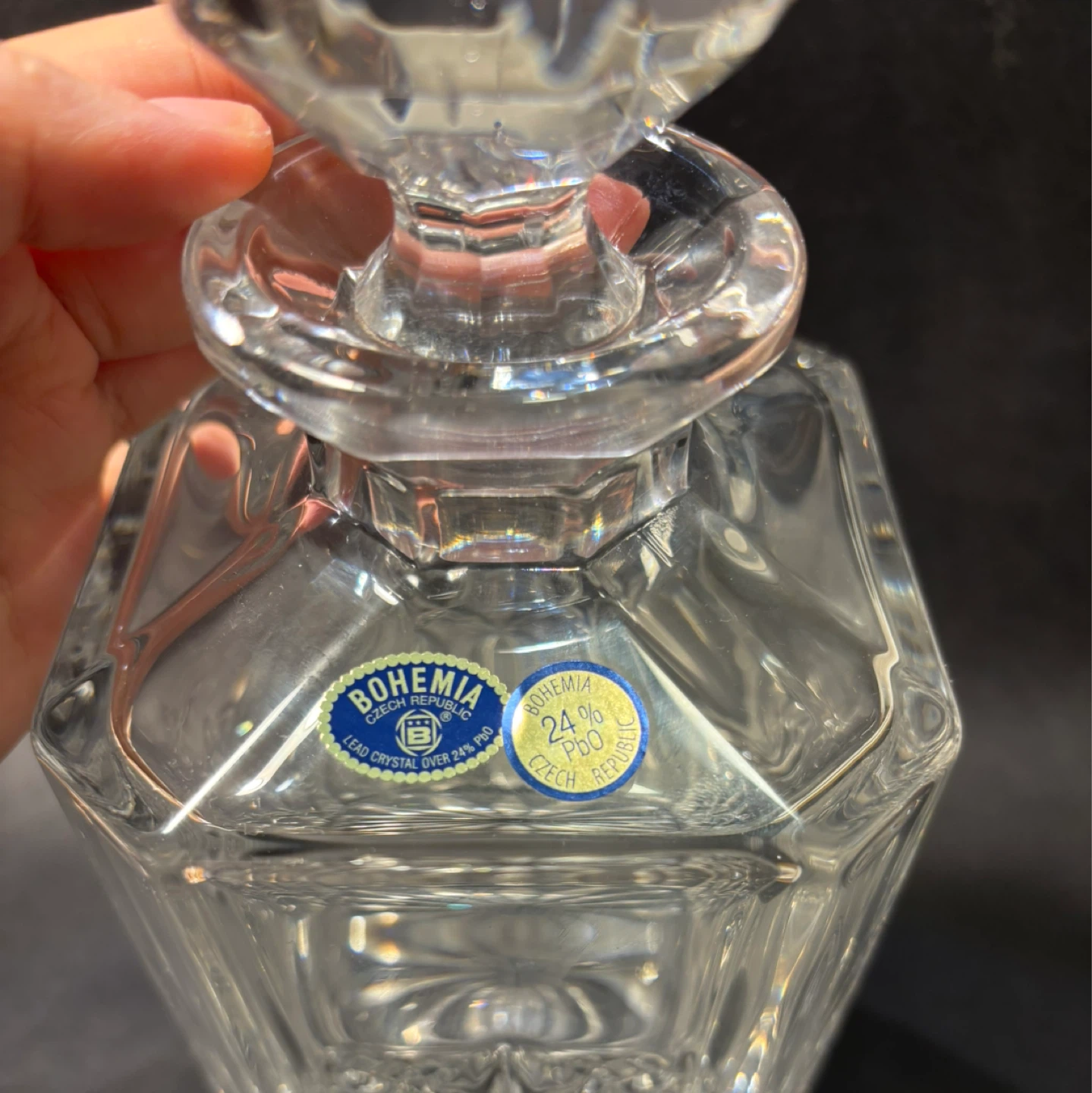 Bohemia Crystal Decanter set (800ml) with Two Crystal Glasses - photo 2