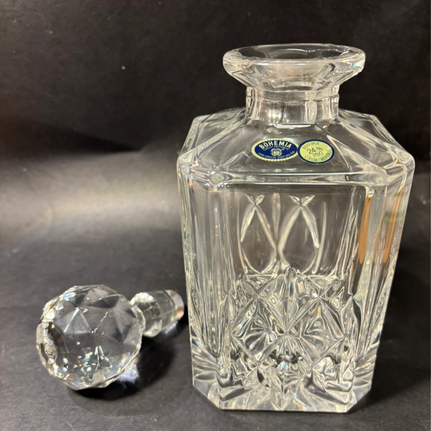 Bohemia Crystal Decanter set (800ml) with Two Crystal Glasses - photo 3