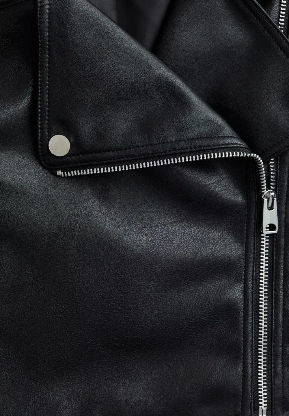 H&M Black Faux Leather Biker Jacket - photo 2