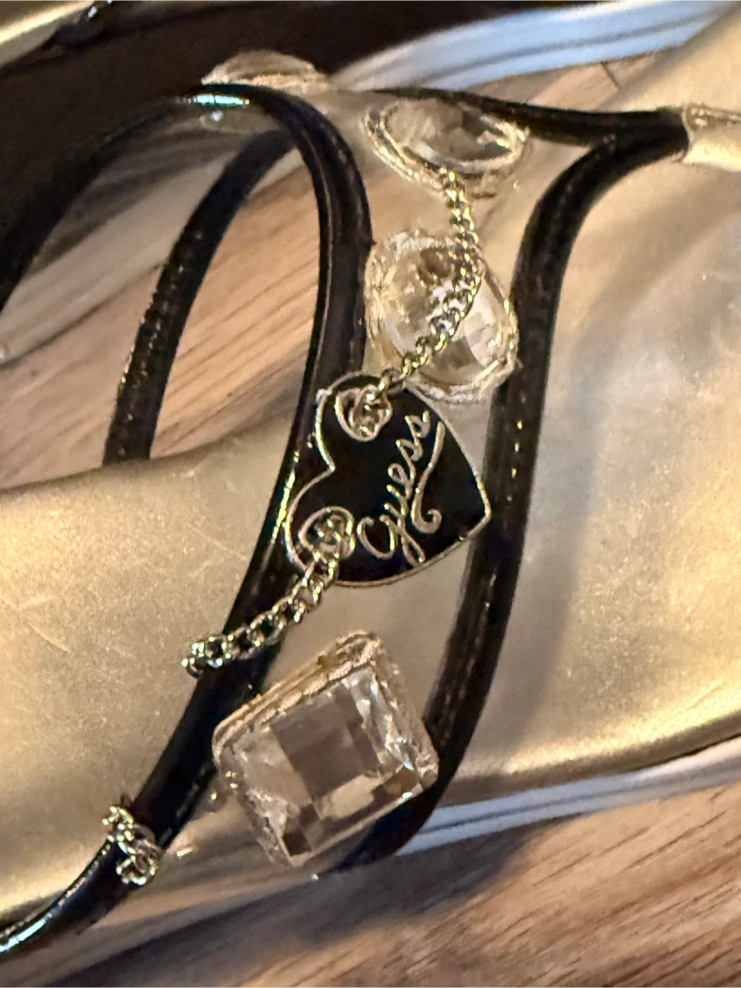 Gently Worn • GUESS • Rhinestone Embellished Charmed WEDGES - photo 3