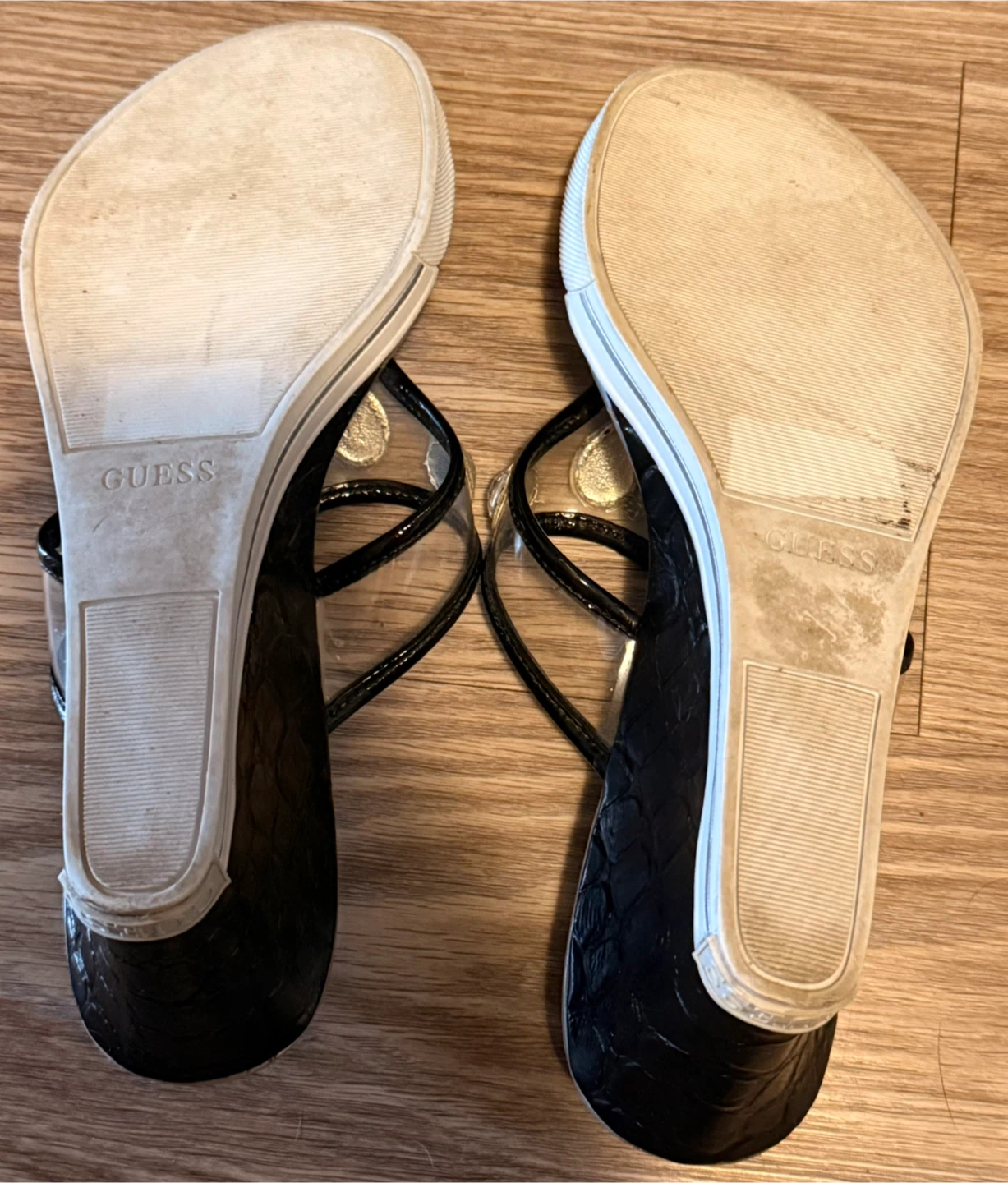 Gently Worn • GUESS • Rhinestone Embellished Charmed WEDGES - photo 5