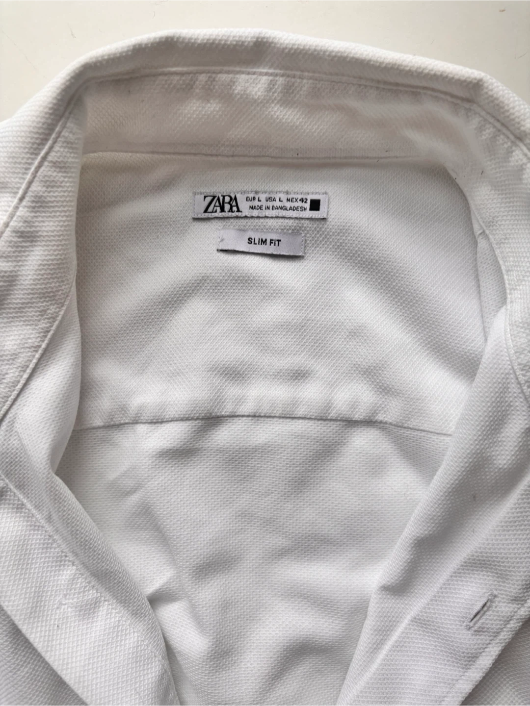 Zara Slim Fit White Shirt size L - photo 2
