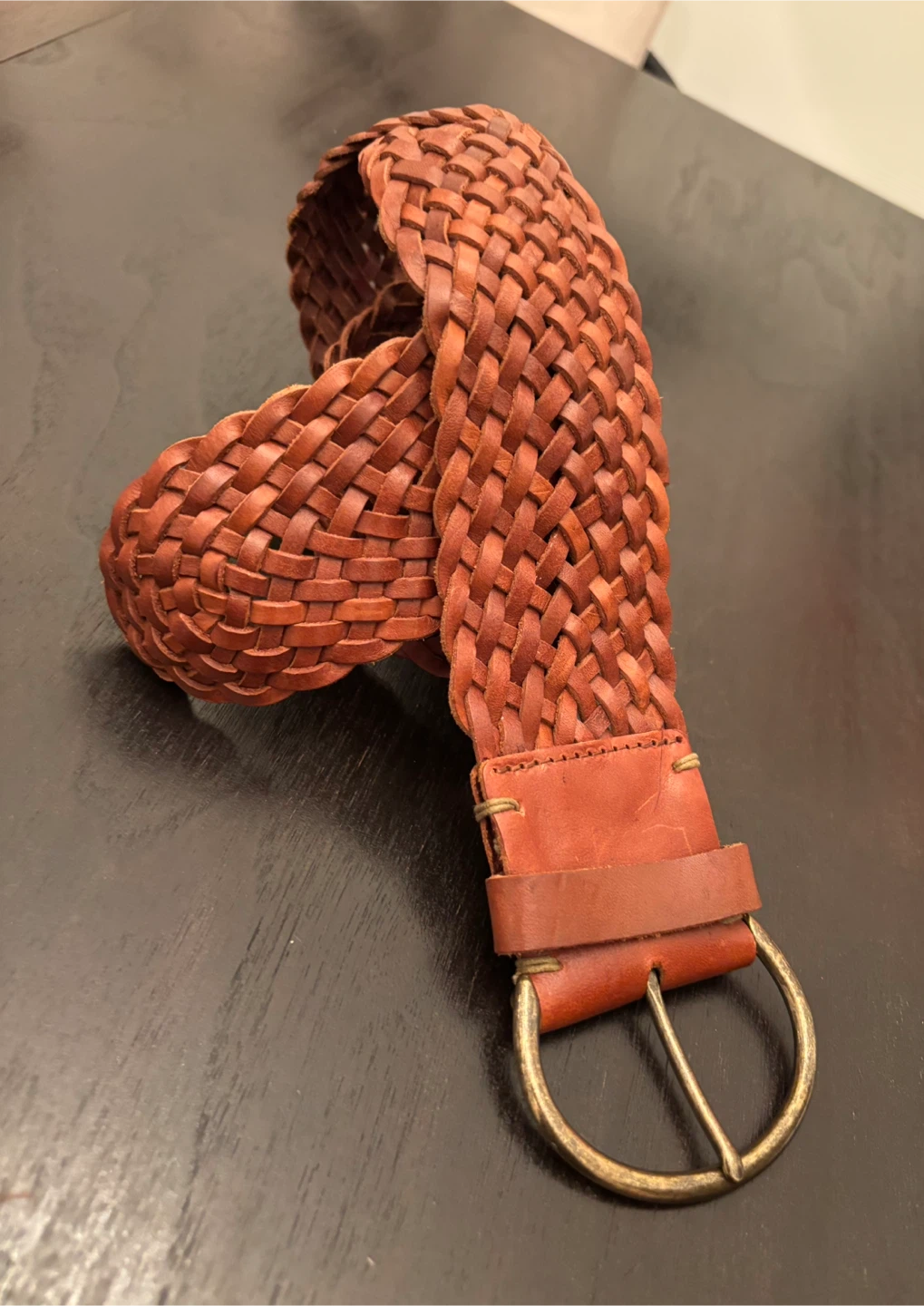 Gap Genuine Leather Braided Belt 30”