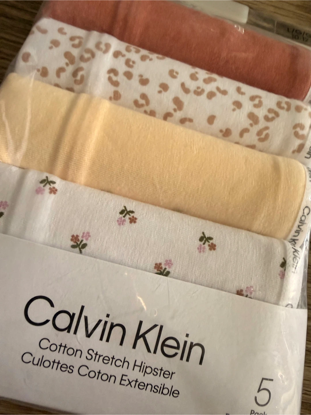 NEW • CALVIN KLEIN SEALED • 5 Pair COTTON Stretch Hipster - photo 2