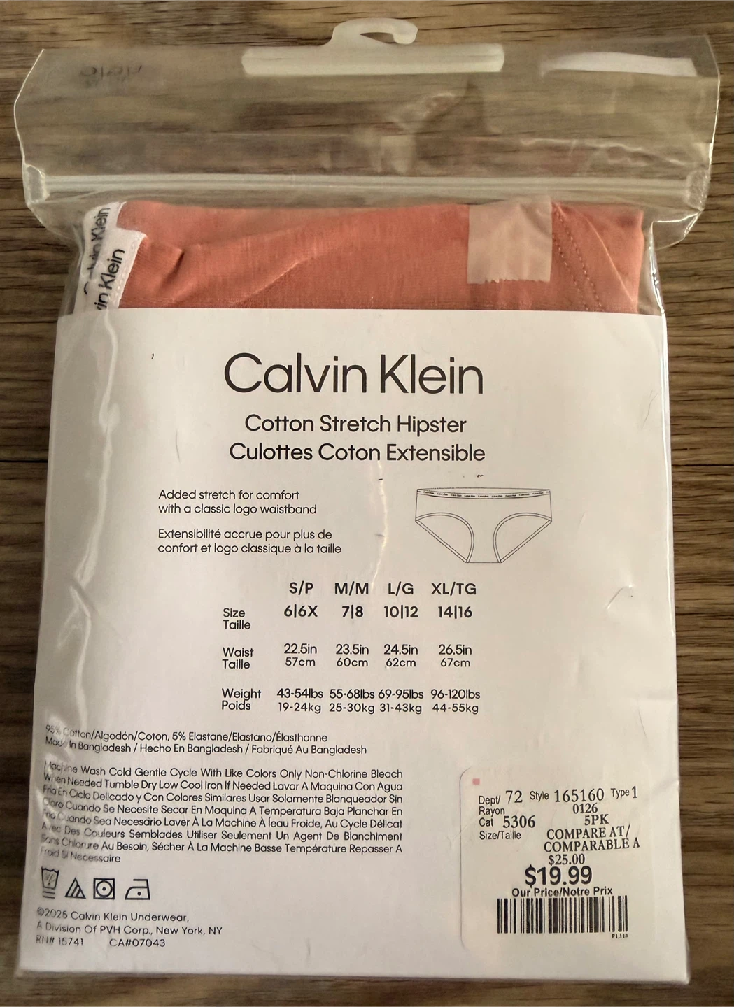 NEW • CALVIN KLEIN SEALED • 5 Pair COTTON Stretch Hipster - photo 4