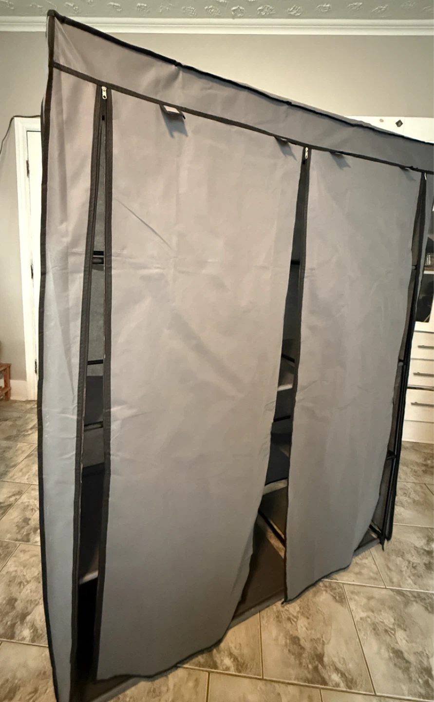 Portable Grey Fabric Closet Organizer - photo 4