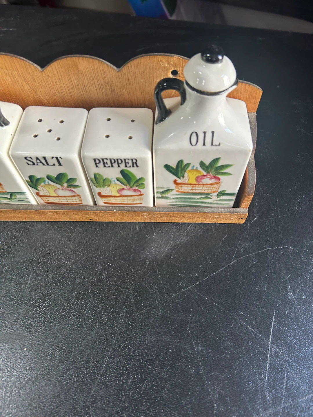 Ceramic Oil, Vinegar, Salt and Pepper Cruet Set - photo 3