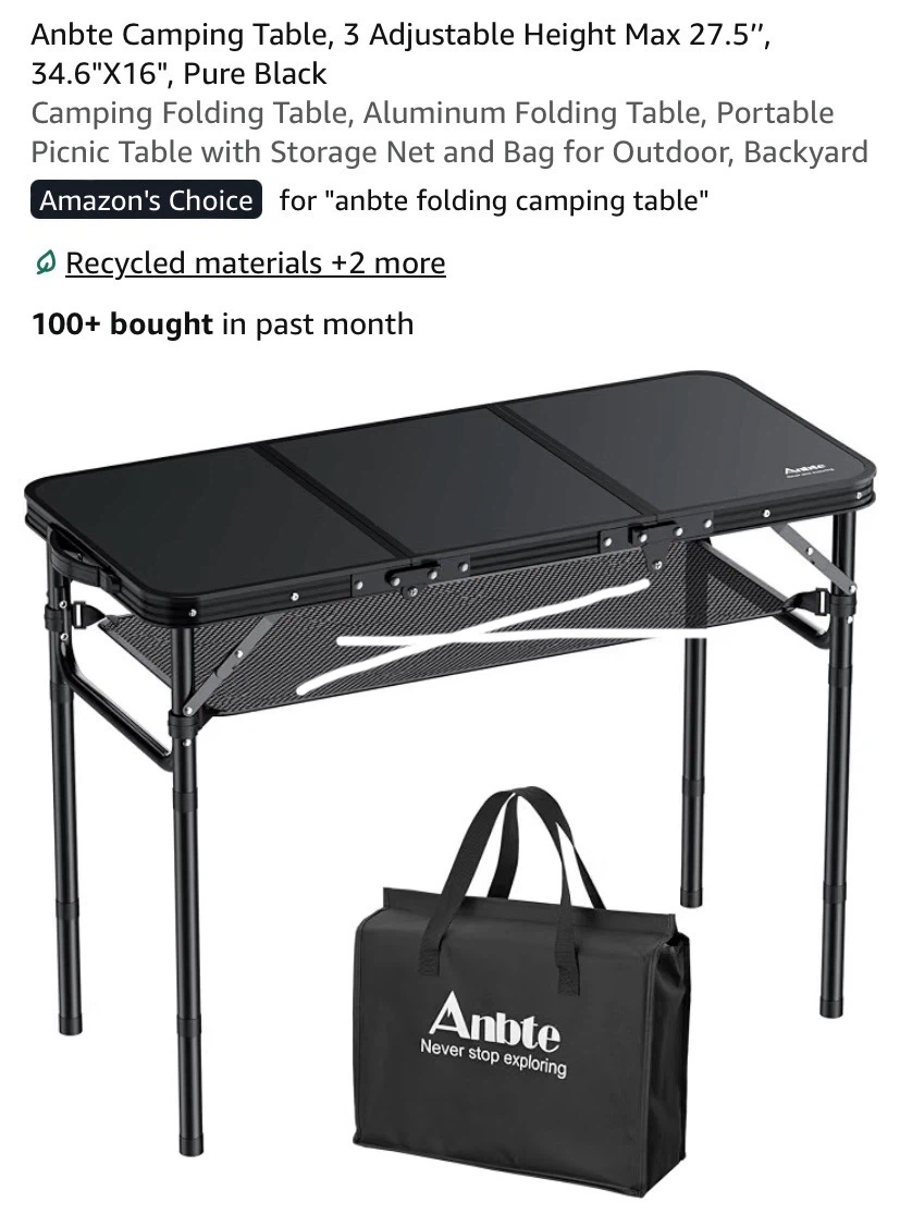 New 3ft Portable Folding Camping Table