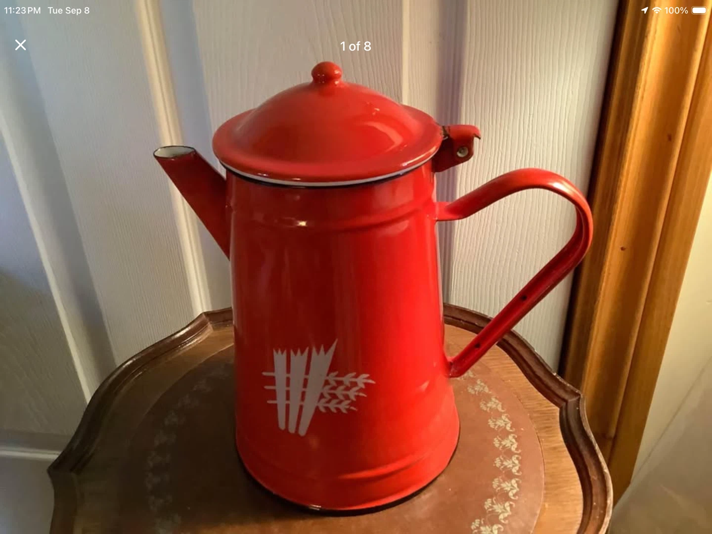 Vintage Japy France Enamel Coffee Pot 🐞