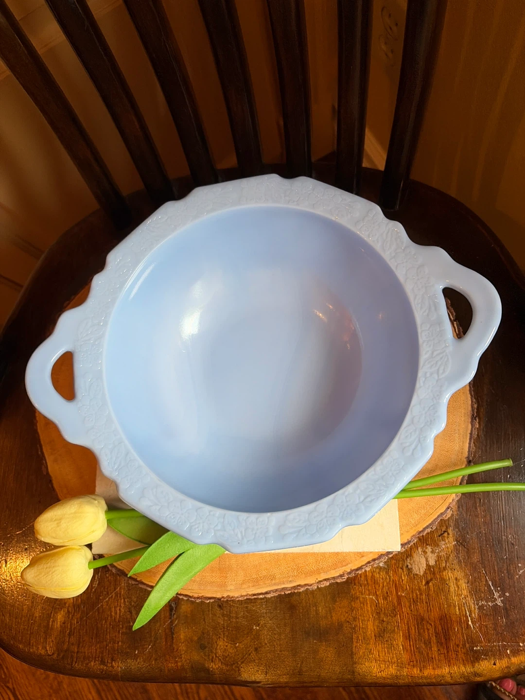 Vintage Light Blue Milk Glass Bowl - photo 4