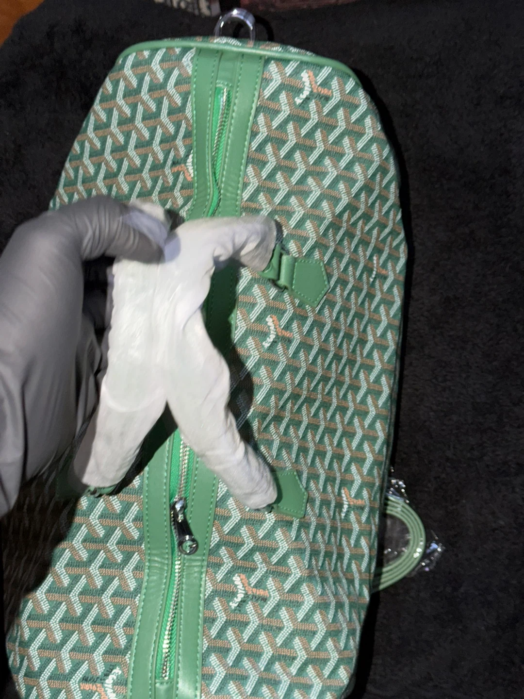 Goyard Green Patterned Bag