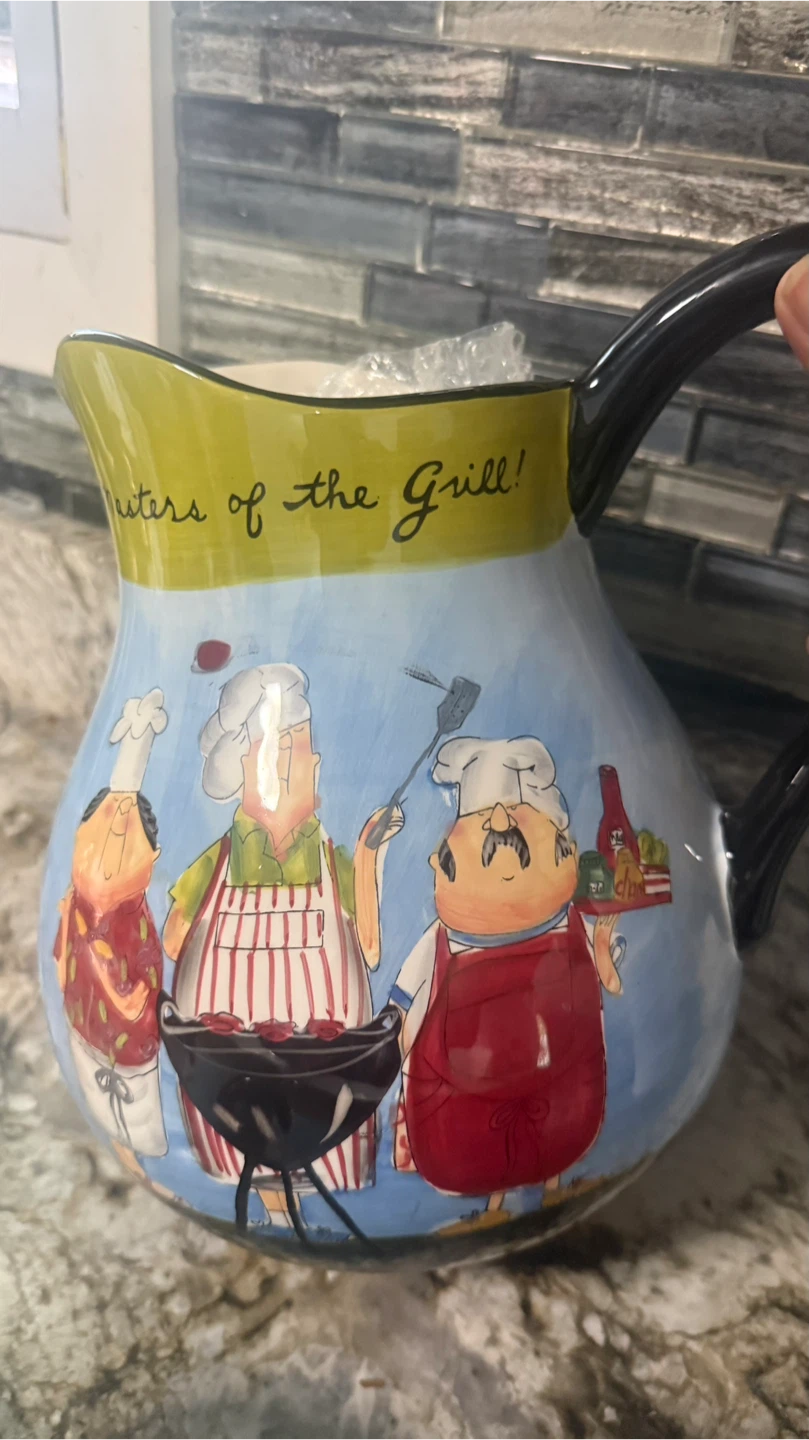 Masters of the Grill Ceramic Pitcher and Mug Set - photo 3