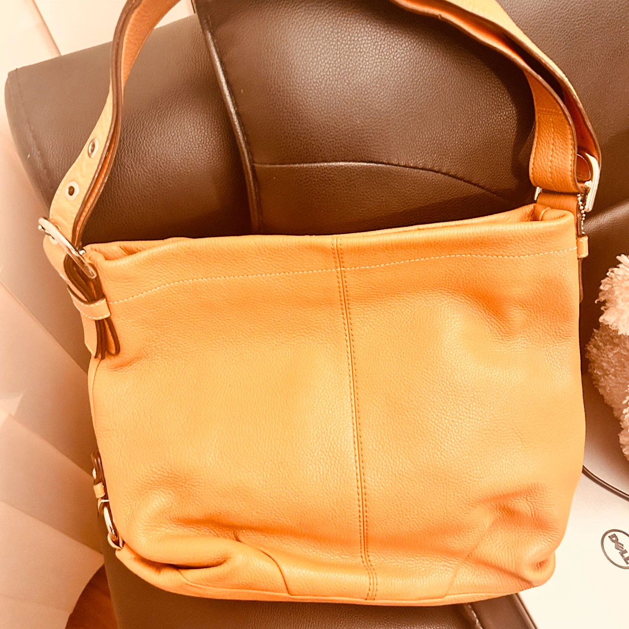 Coach Tan Leather Shoulder Bag