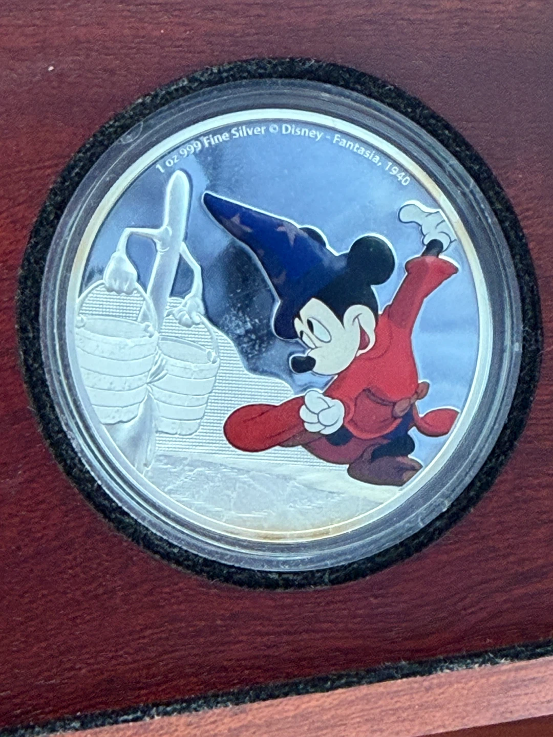 Disney Fantasia Mickey Mouse 1oz Silver Coin - photo 2