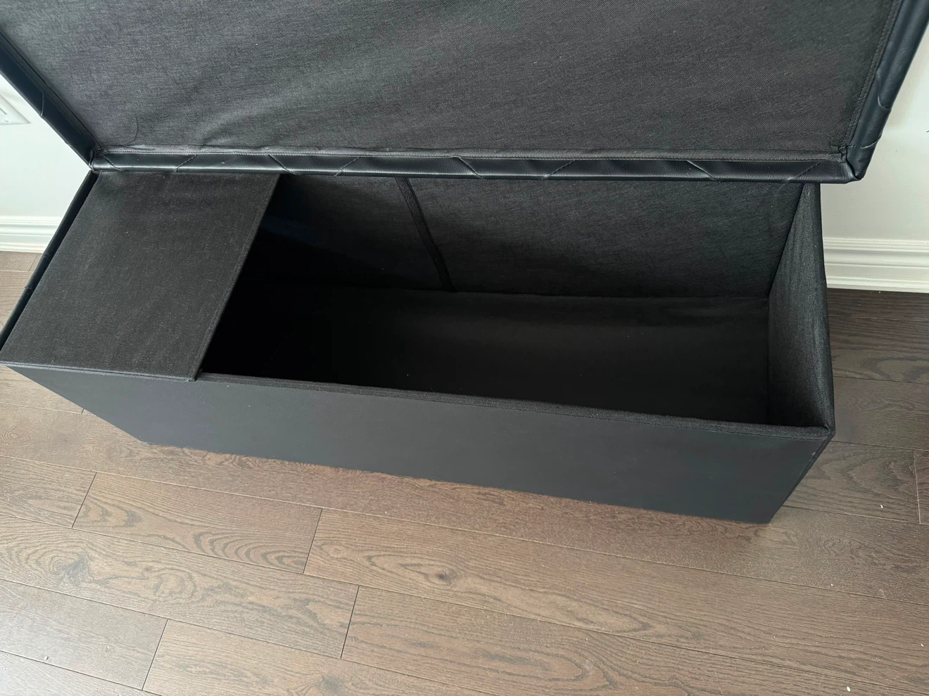 Black Tufted Storage Ottoman - photo 4