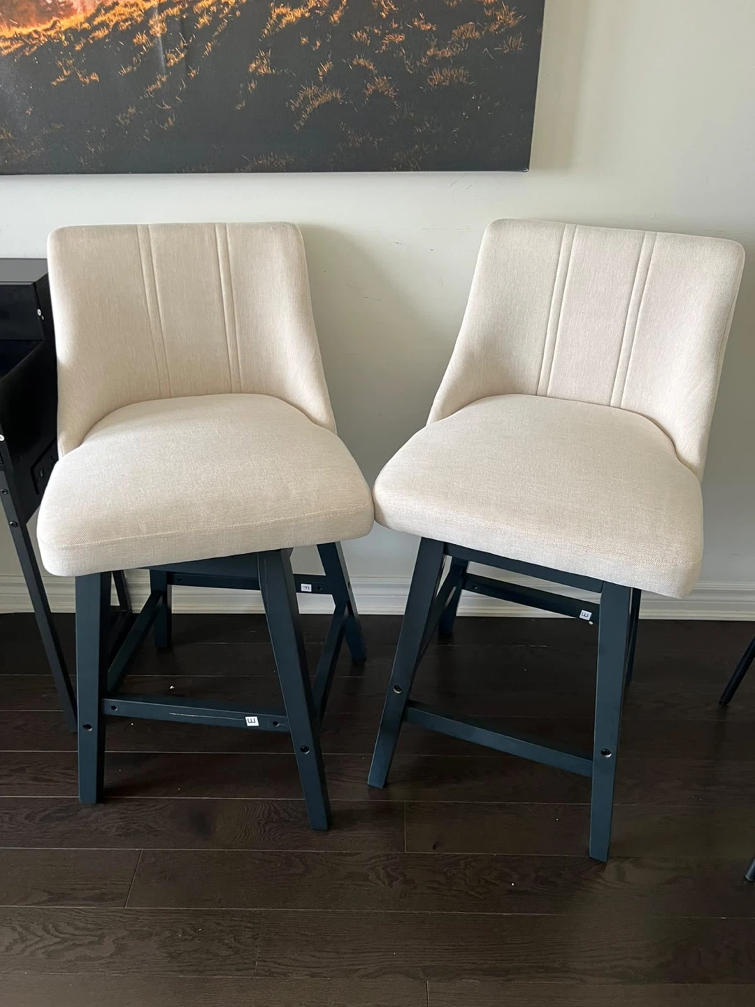 Set of Two Swivel Bar Stools