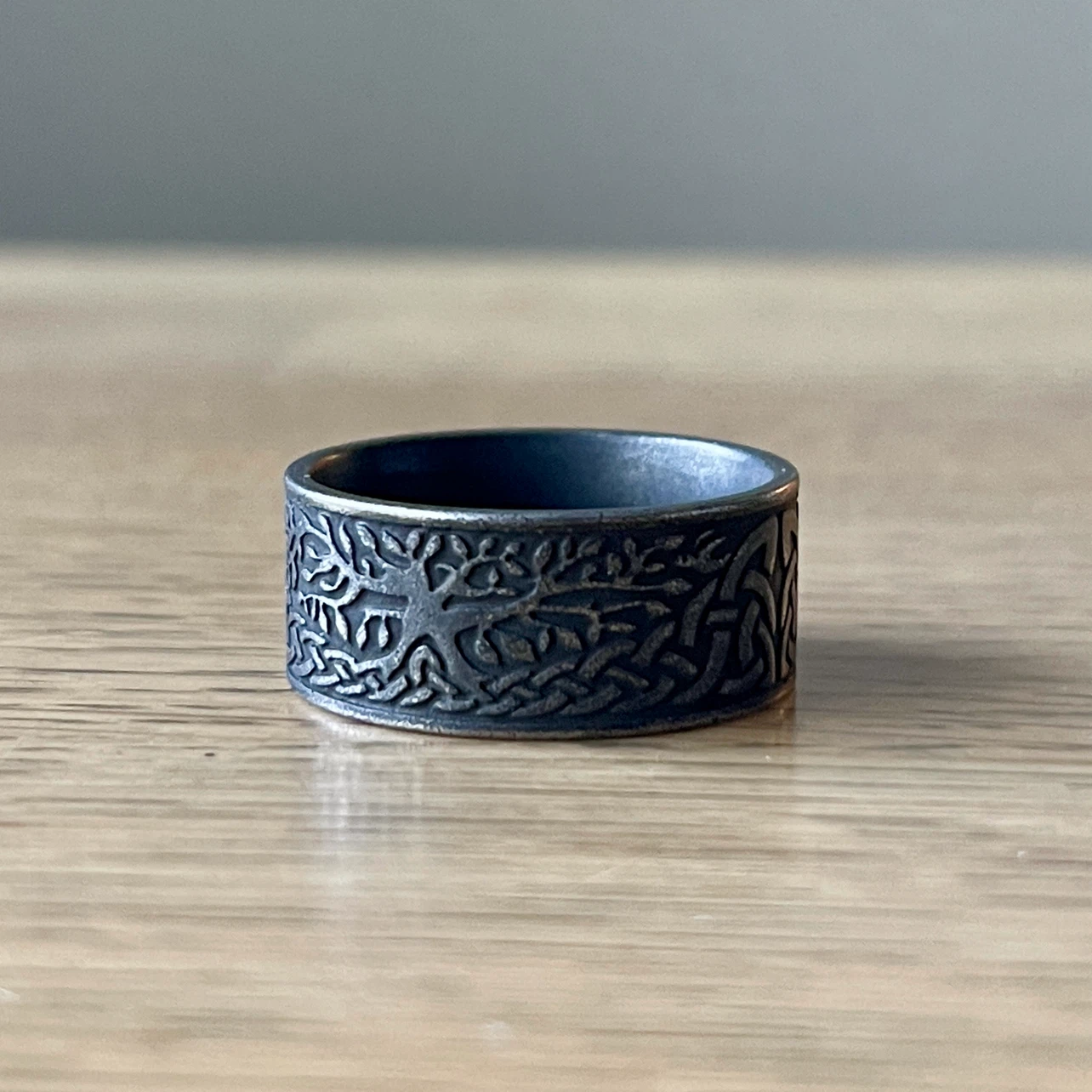 Retro style Tree of life & Celtic knot stainless ring (size 10) - photo 3
