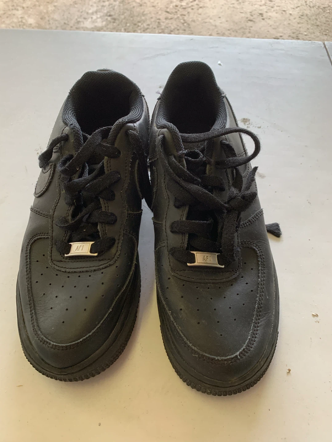 Nike Air Force 1 Black Shoes Size 6.5Y - photo 2