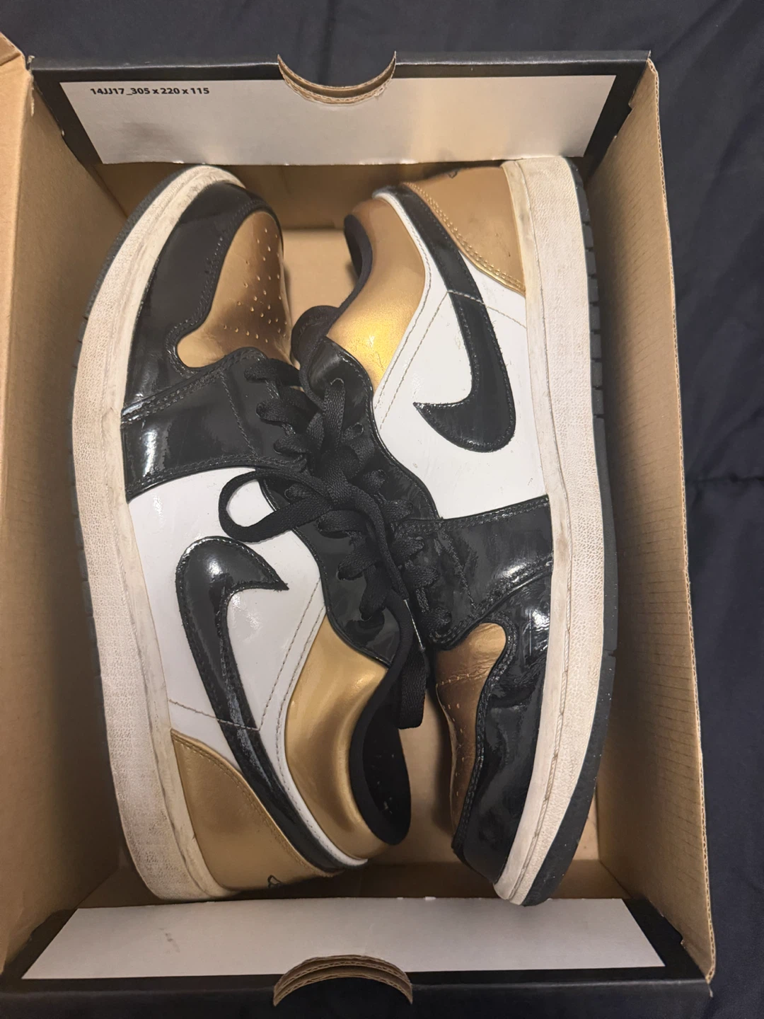 Air Jordan 1 Low Gold Black White - photo 5