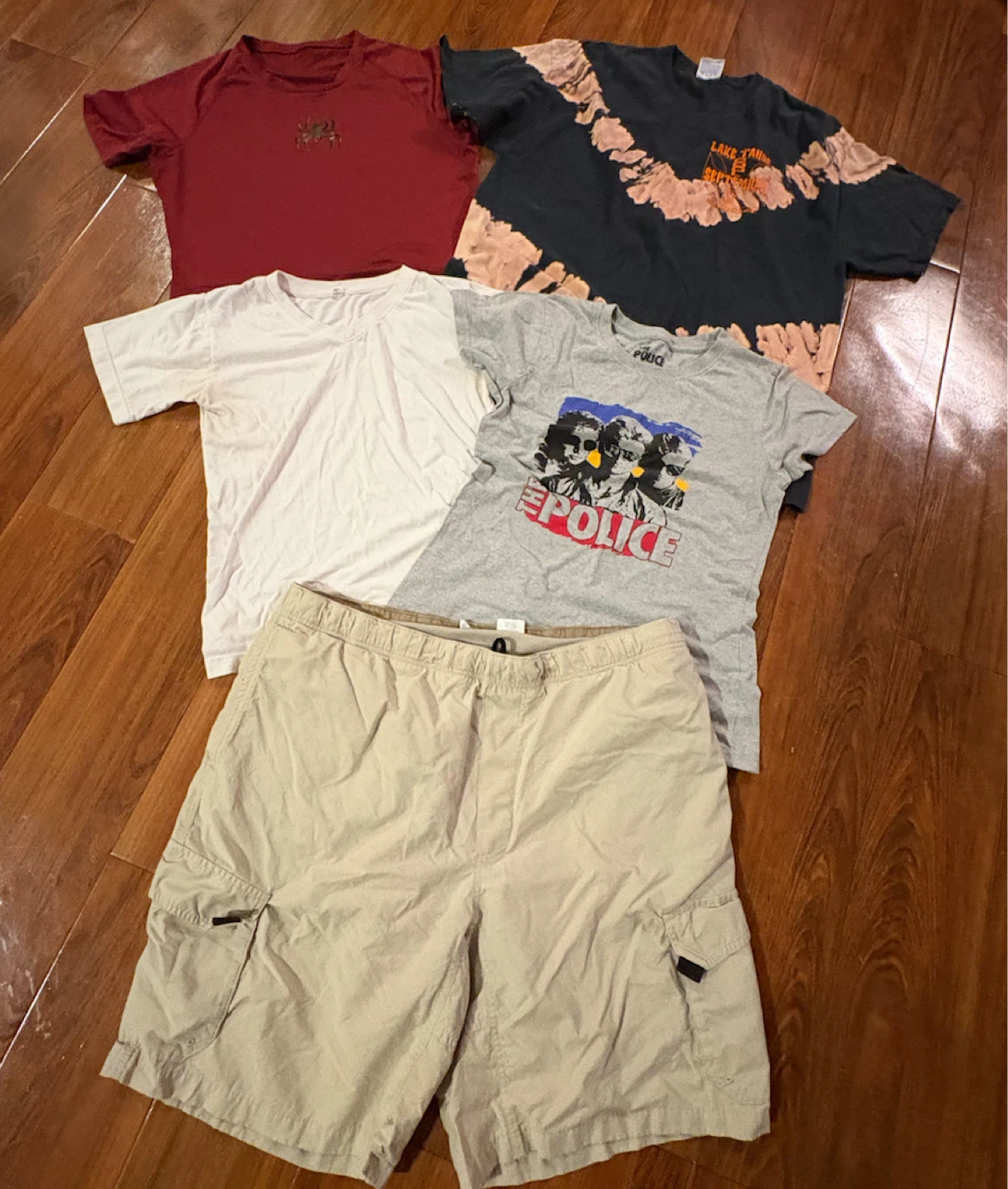 Assorted Men's T-Shirts and Cargo Shorts Bundle