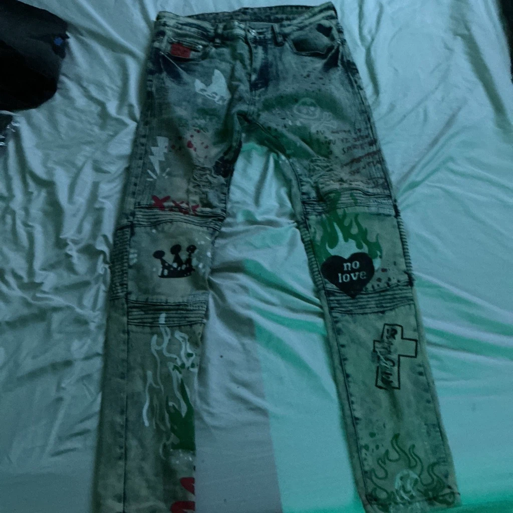 Biepa Jeans Distressed Graphic Denim