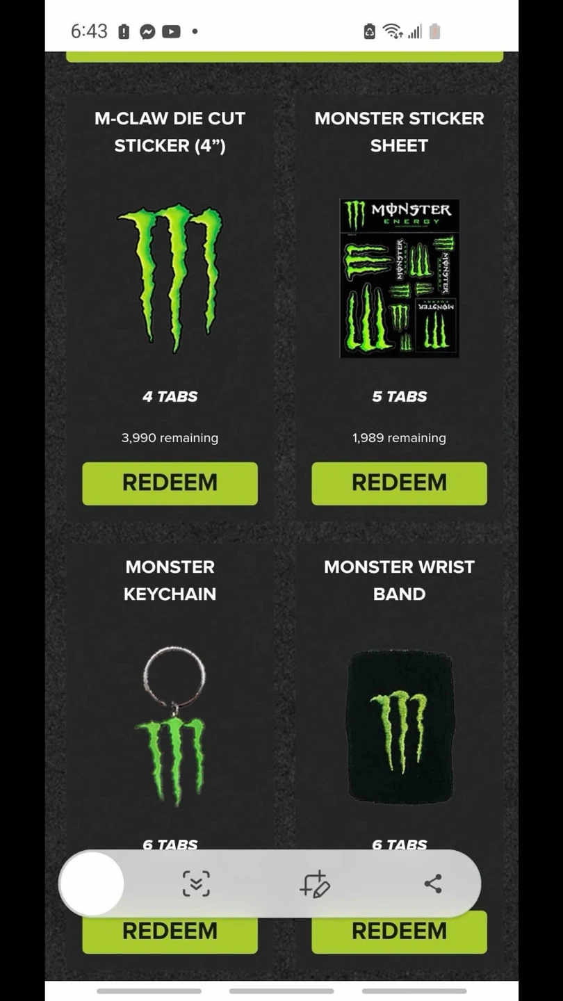 Monster Energy M-Claw Die Cut Sticker - photo 2