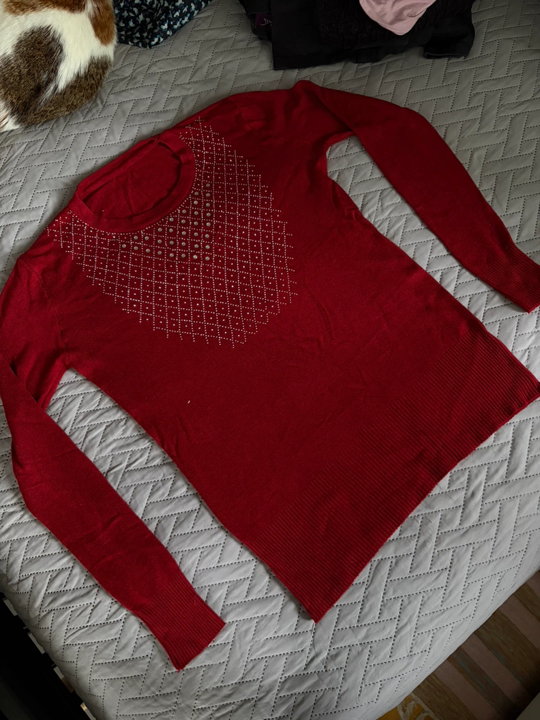 Soft red sweater - M