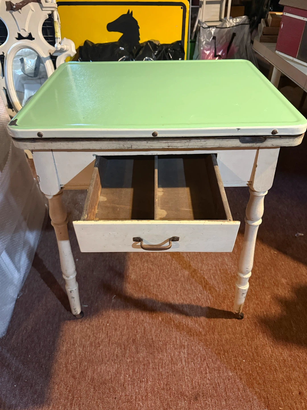 Vintage enamelware expansion table - photo 2