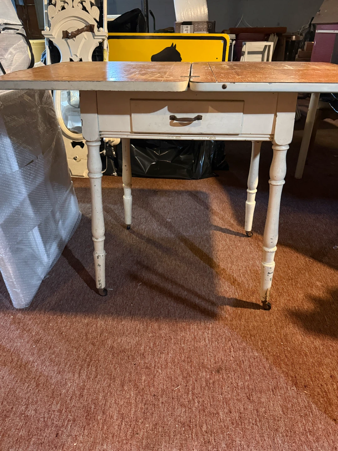 Vintage enamelware expansion table - photo 3