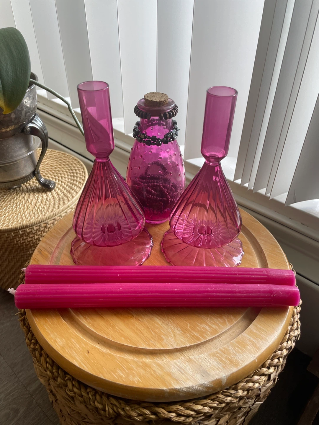 Glass Candle Holders & Candles