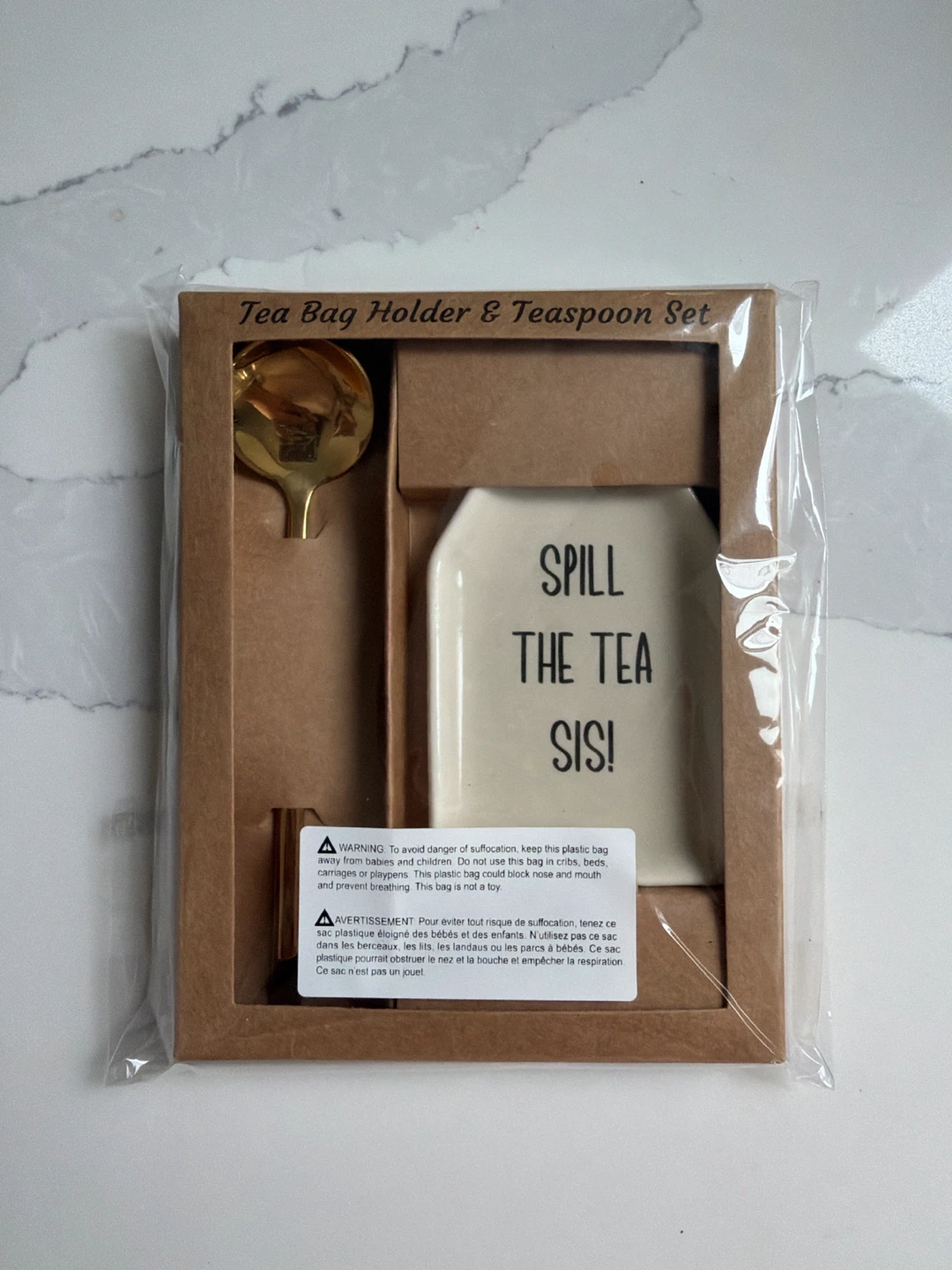 Tea Bag Holder and Teaspoon Set