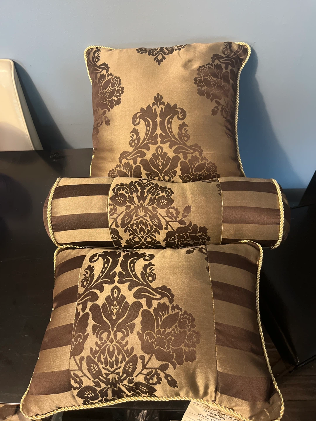 Decorative Cushion and Bolster Pillow Set