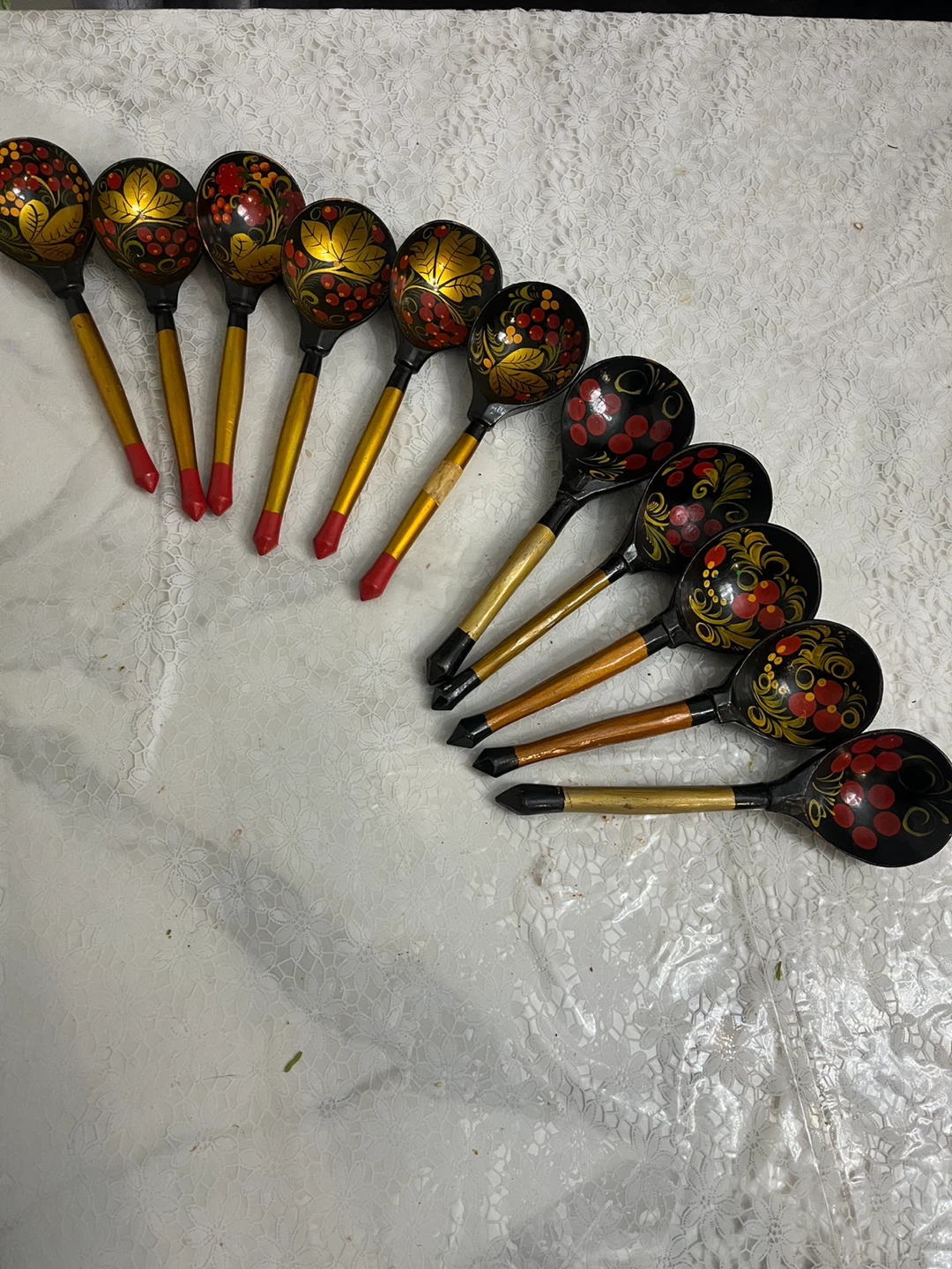 Decorative Wooden Bowl and 10 Spoons - photo 2