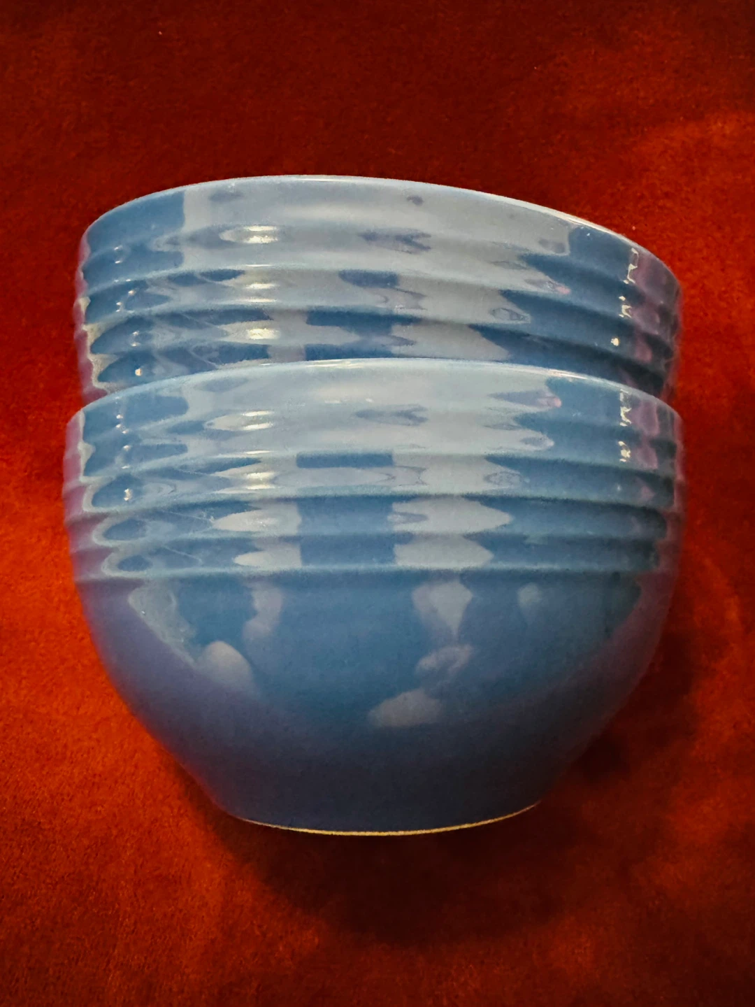 Set of 2 Blue Ribbed Bowls - photo 2