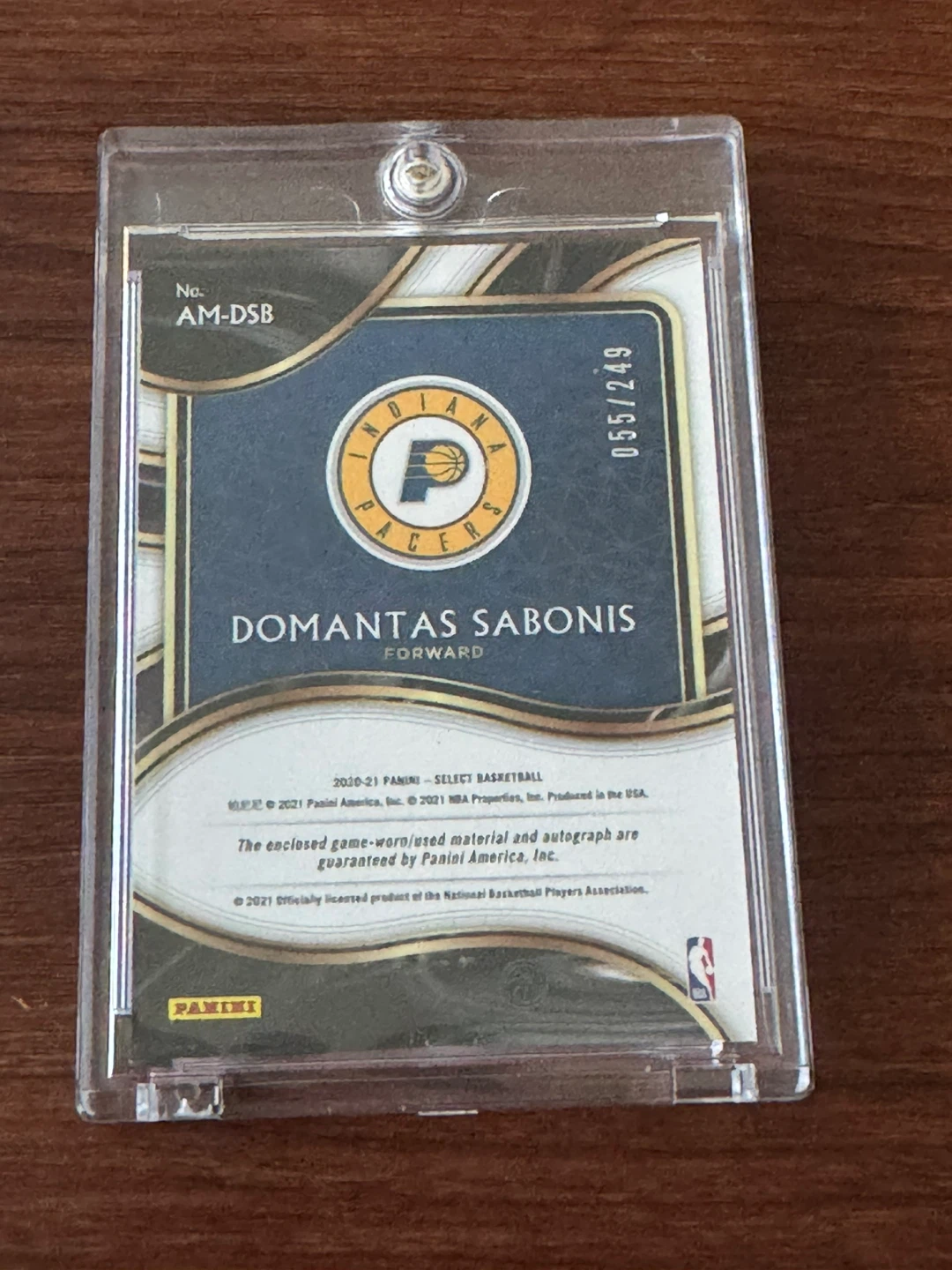 2020-21 Select Domantas Sabonis Auto Relic Card - photo 2