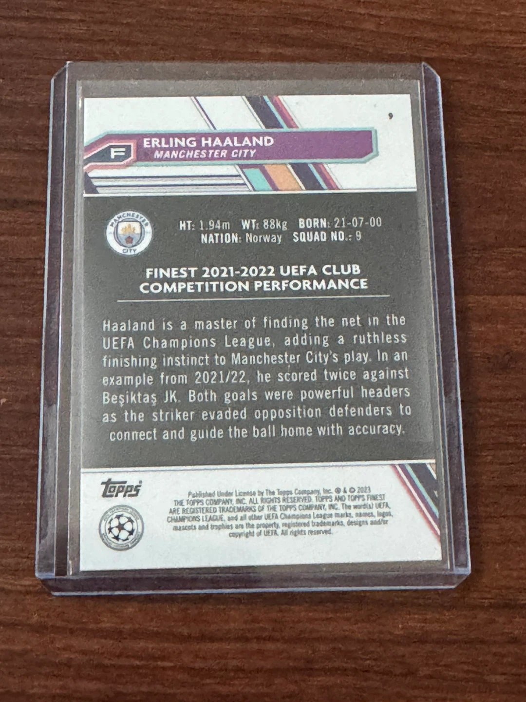 Erling Haaland /275 2021-22 Topps UEFA Champions League Card - photo 2