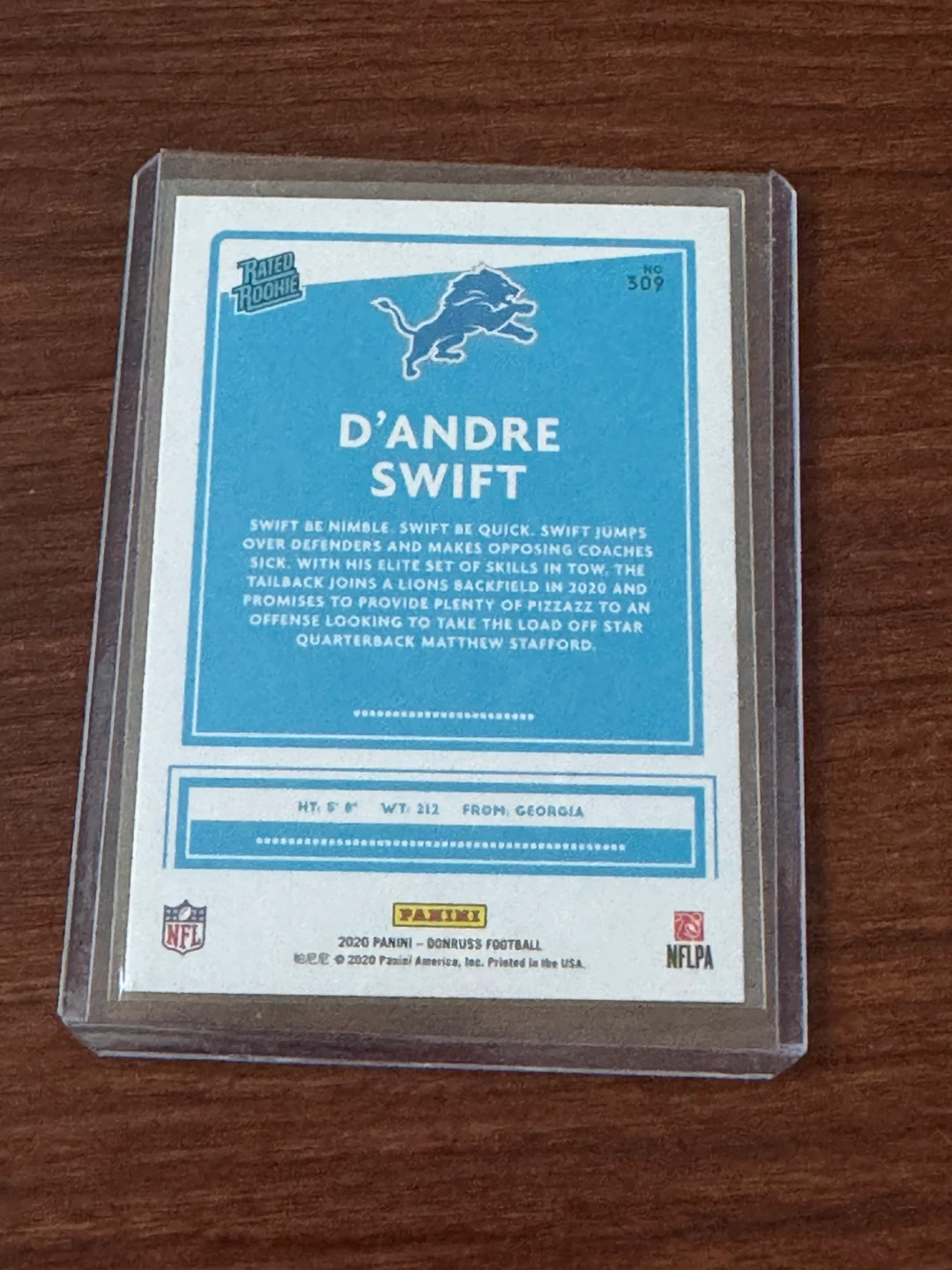2020 Panini Donruss D'Andre Swift Rated Rookie Card - photo 2