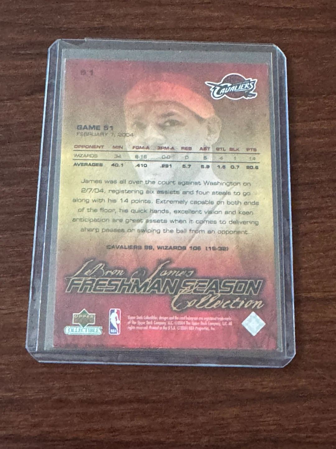 LeBron James Freshman Season Collection Trading Card - photo 2
