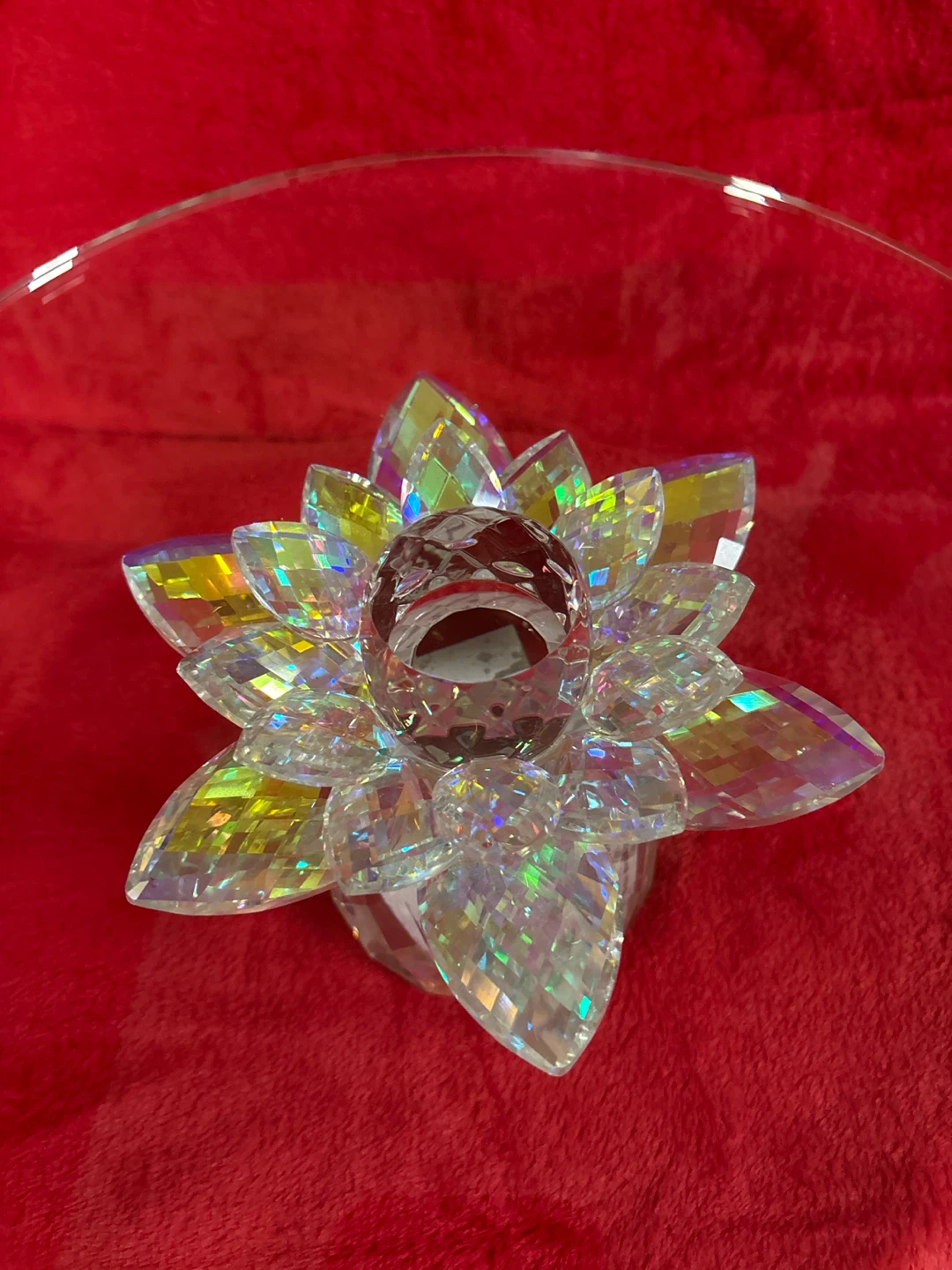 Tahari Home Crystal Lotus Flower Pedestal Tray - photo 2