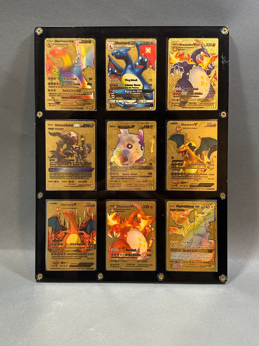 Pokémon Gold Fan Art Cards in 9-Card Display Frame - photo 2