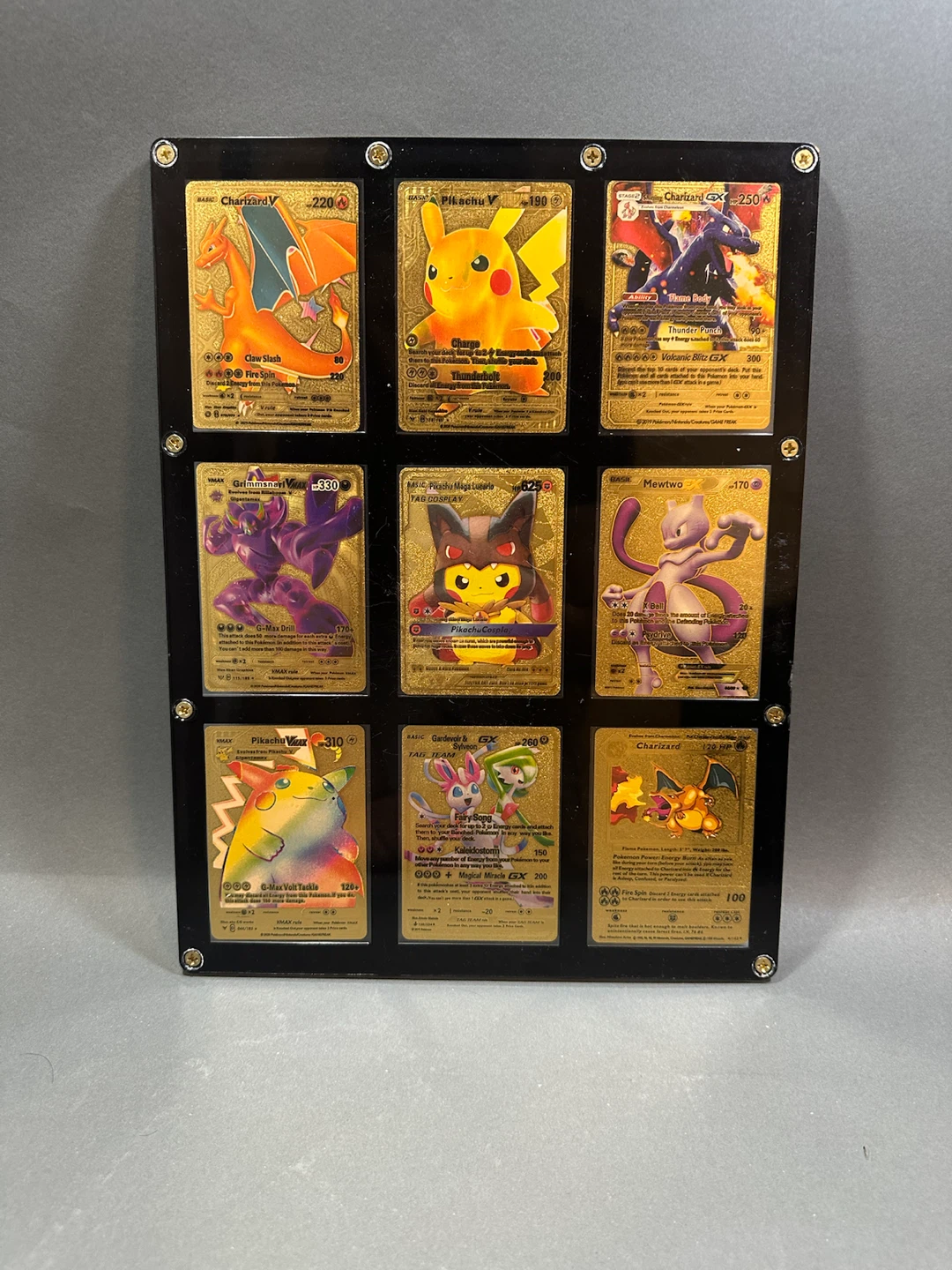 Pokémon Gold Fan Art Cards in 9-Card Display Frame - photo 3