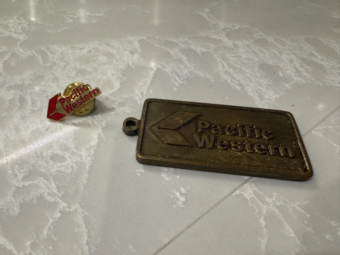 Pacific Western Airline Tag and Pin