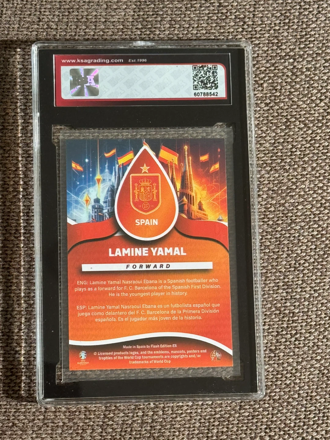 KSA Graded Lamine Yamal 2024 Euro Flash Card - photo 2