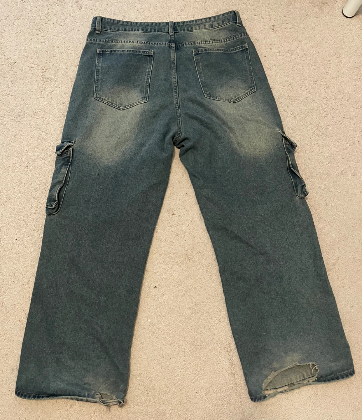 Blue Denim Baggy Cargo Jeans - photo 2