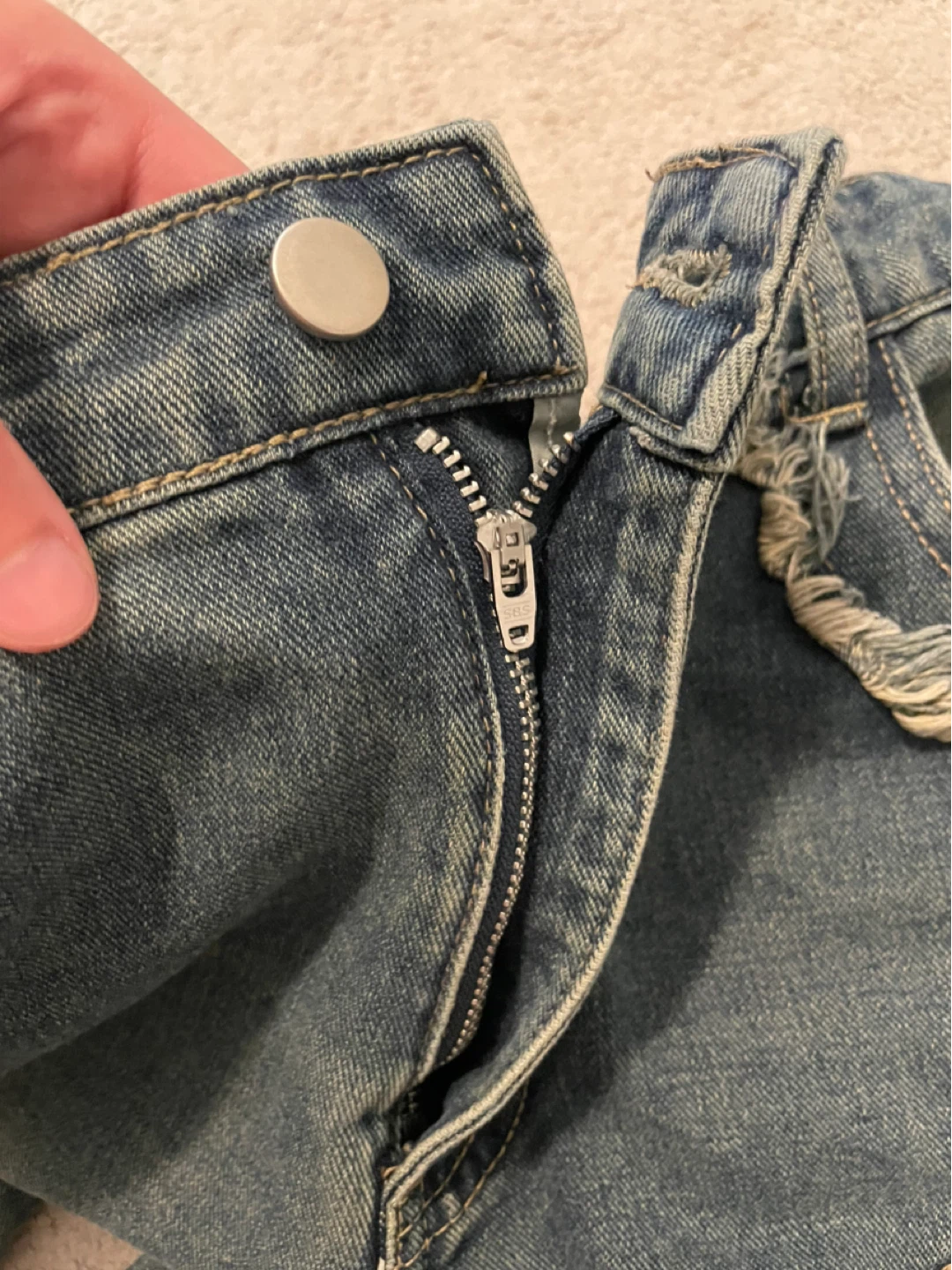 Blue Denim Baggy Cargo Jeans - photo 5