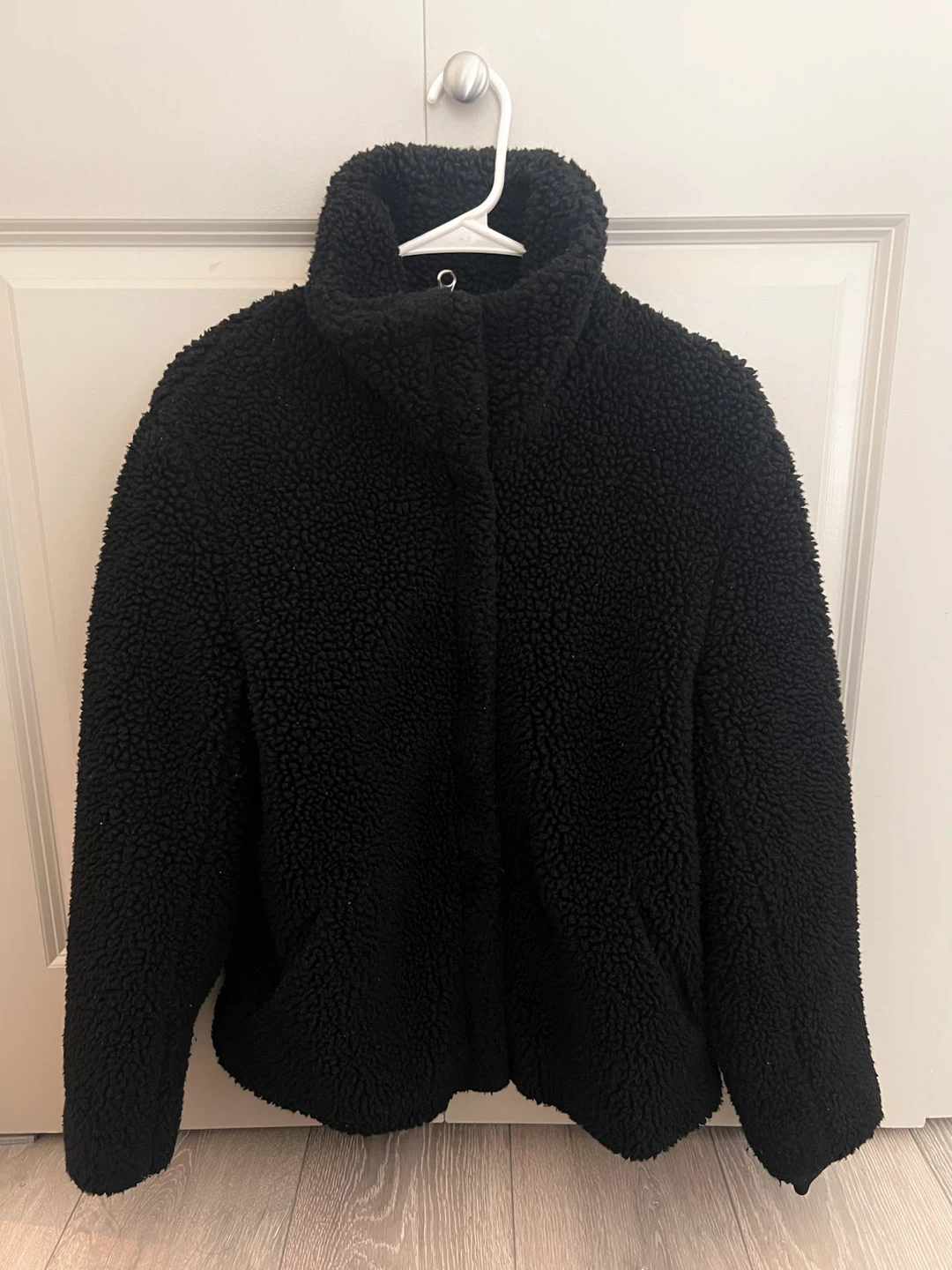 H&M L.O.G.G. Black Sherpa Jacket